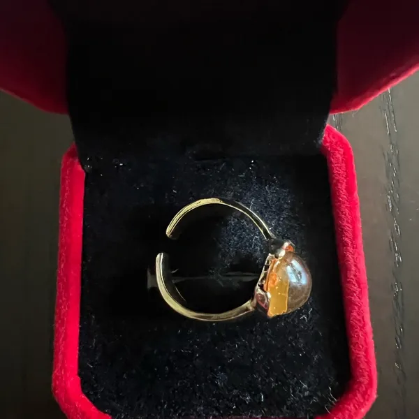 Chunky Gold Statement Ring for Women Gold Crystal Knuckle Ring Size 7 - Image 3