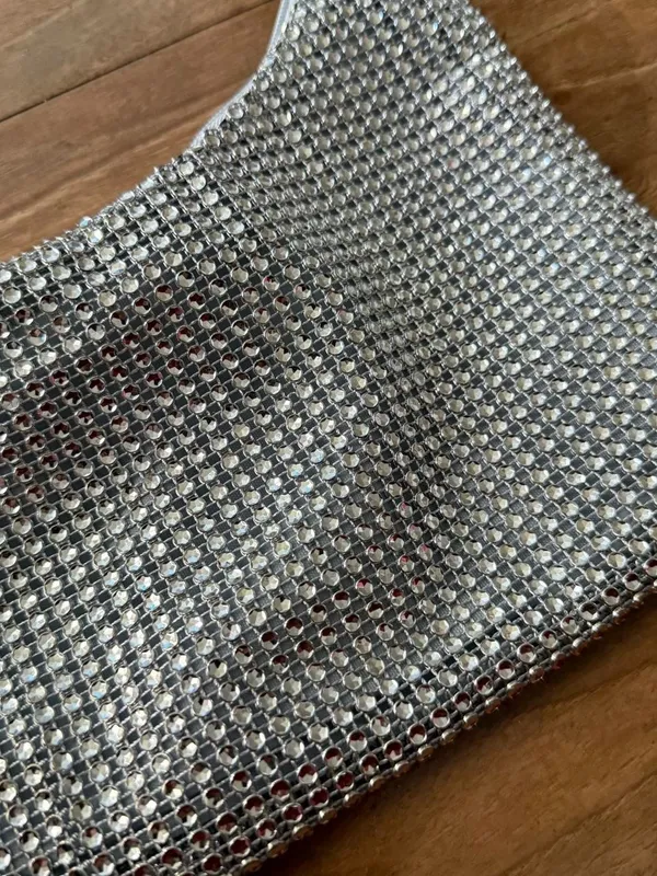 Silver Rhinestone Shoulder Bag - Image 3