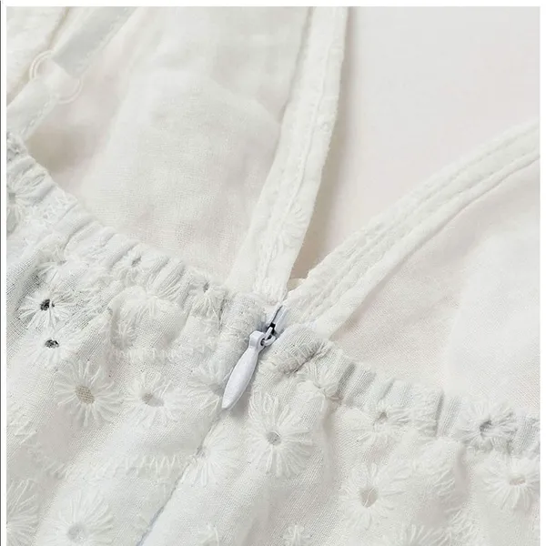 ✨3xHP✨Embroider Cami Pearl Button Maxi Dress✨ White Size L - Image 7
