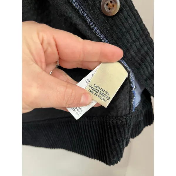 L.L.Bean‎ Comfort Corduroy Relaxed Shirt Black Button Down Sz S - Image 8
