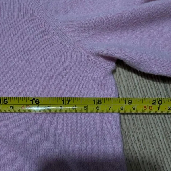 J.Crew Pink Cotton Cashmere Puff Sleeve Crewneck Sweater Medium - Image 7