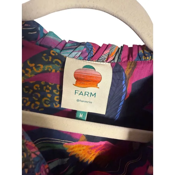 Farm Rio Rainbow Macaws Mini Dress Women's Sz. M - Image 6