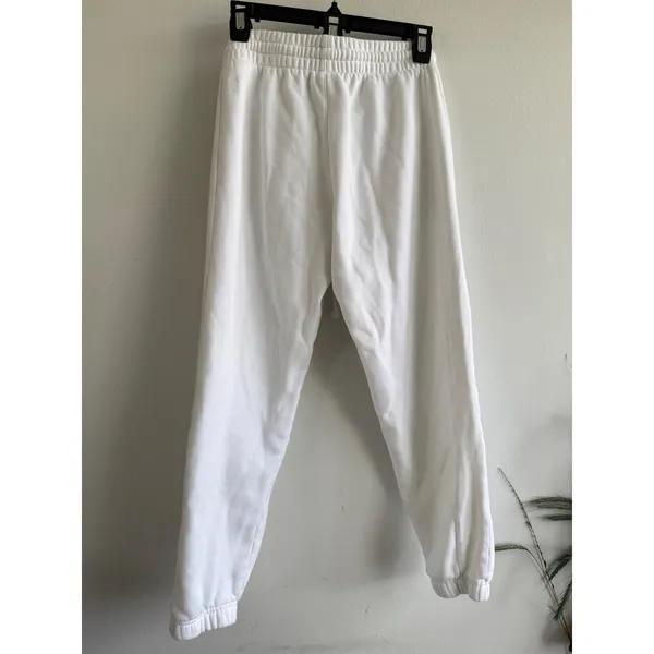 Tna Cozyaf Fleece Sweatpants White‎ XS Elastic Waist Drawstring Joggers - Image 3