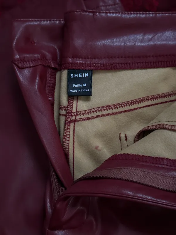 SHEIN Burgundy Faux Leather Pants - Image 5