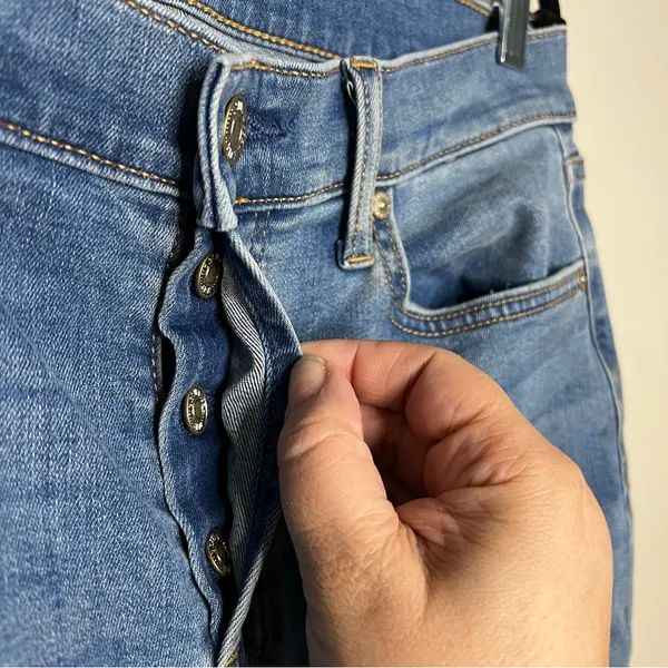 Seven For All Mankind Josephine Squiggle Button Fly Slim Straight Denim‎ Jeans - Image 6