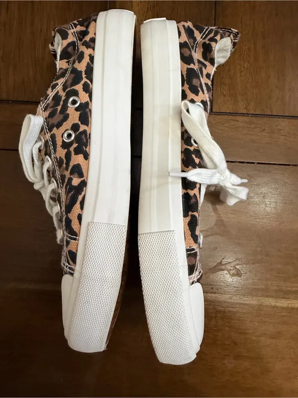 Jenn Ardor Leopard Print Canvas Sneakers - Brown & Black - Image 6