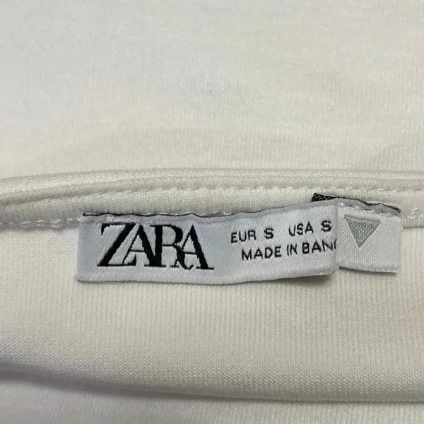 Zara Women's White Sleeveless Square Neck Bubble Hem Mini A-Line Tank Dress Sz S - Image 3