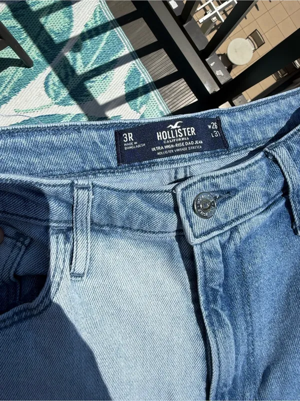 Hollister Two-Tone Light & Medium Blue Denim Jeans - Image 2
