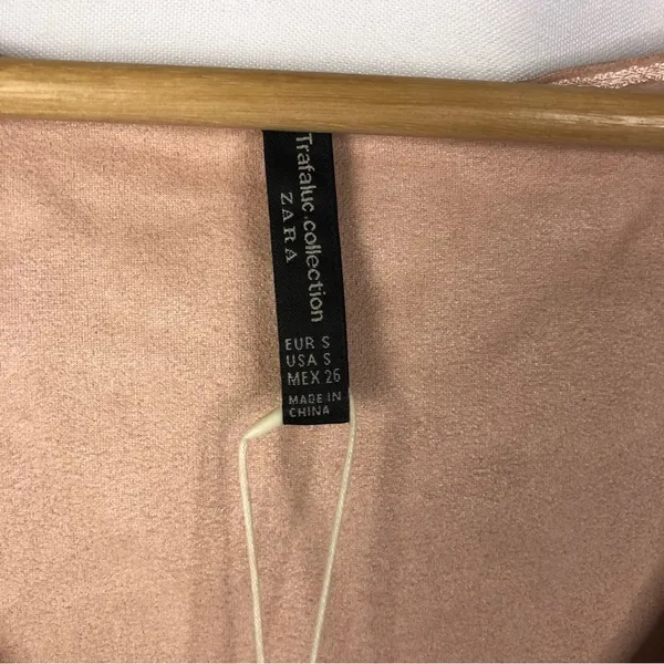 Zara‎ Rose Gold Peplum Faux Leather Tank Top S - Image 4