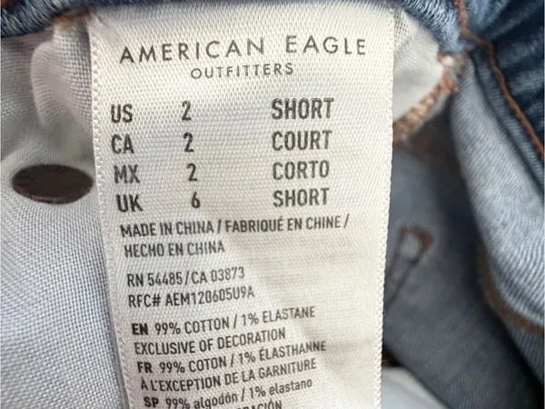 American Eagle Hi-Rise Artist Flare Jeans SIZE 2 Short Medium Wash Super Stretch - Image 11