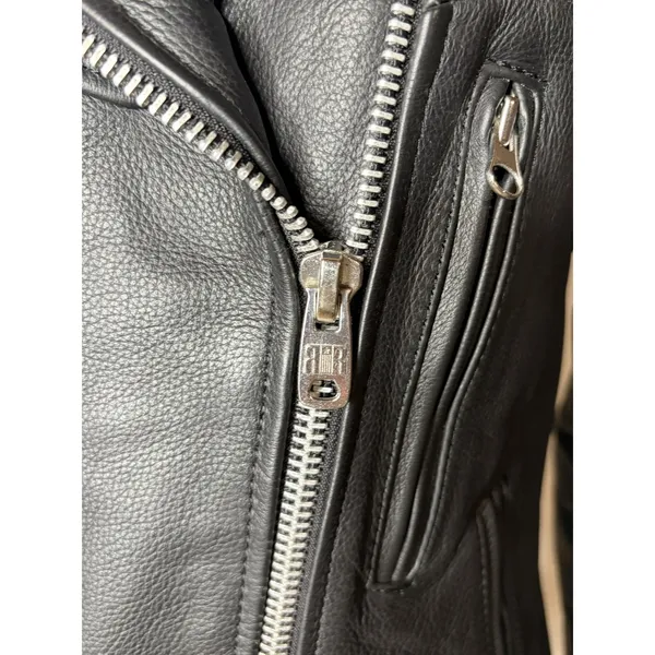 River Road Women's Small Black Cowhide Leather Motorcycle Moto Biker Jacket - Image 5
