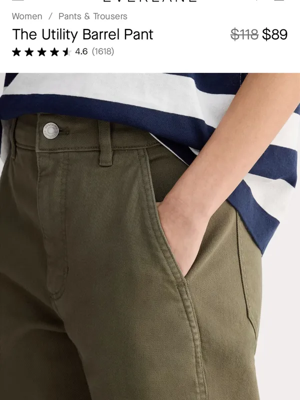 Everlane Utility Barrel Pants size 00 Olive green - Image 8