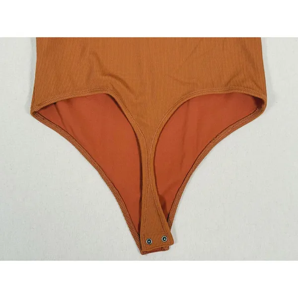 Abercrombie One Shoulder Cutout Bodysuit Small Brown Ribbed Night Out Y2K Fall - Image 10