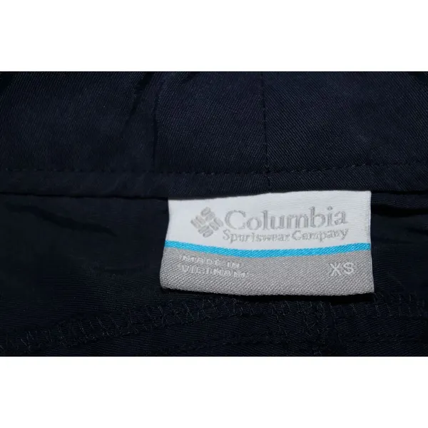 Womens Columbia PFG Dark Blue Nylon Flat Front Chino Athletic Shorts Size XS - Image 3