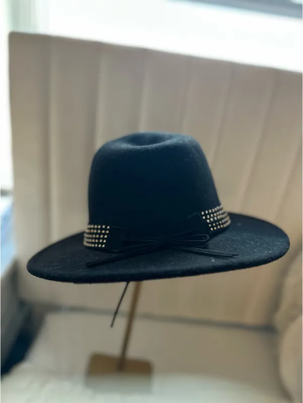 Women’s Fedora hat black - Image 3