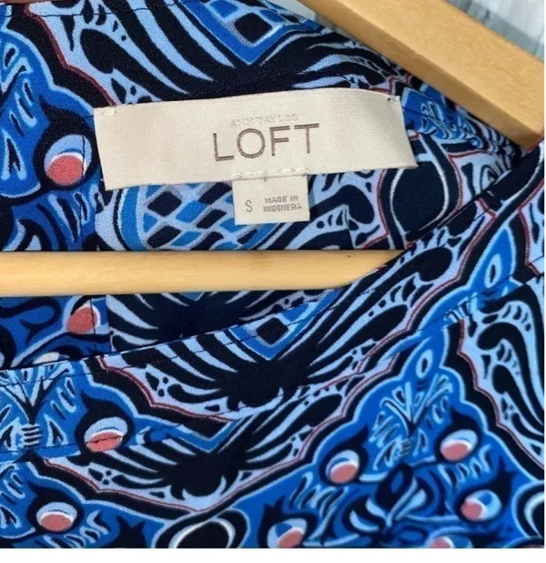 Loft Blue Paisley Blouse •Small - Image 5