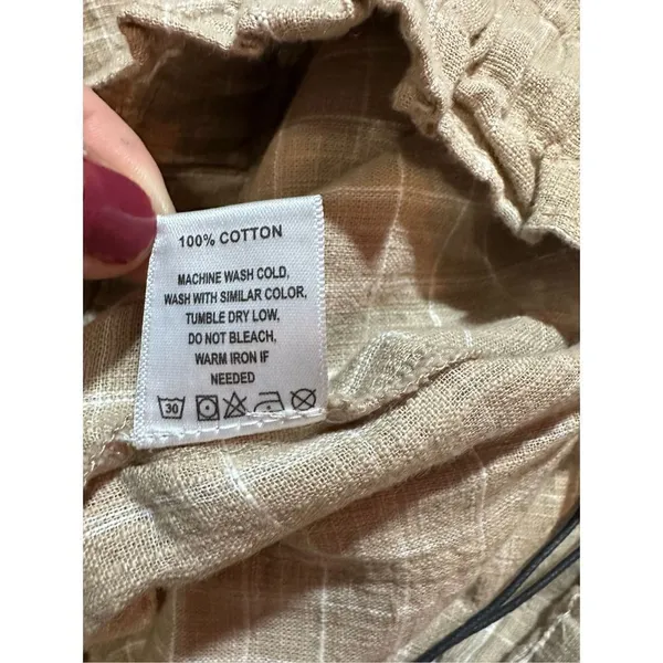 NWT Able Jordan Easy Shorts tan‎ white grid XXS - Image 6