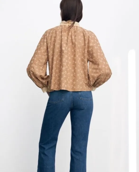 NWT Zara Embroidered Romantic Milkmaid Blouse - Image 6