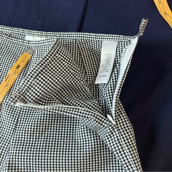Petite Sophisticate Gingham‎ Stretch Cotton High Rise Embroidered Crop Pant 10 - Image 8