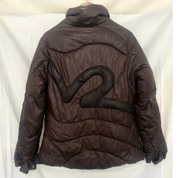 RocaWear 2000s Women's Brown Roc Out Puffer Jacket Y2K‎ Full Zip Small - Image 4
