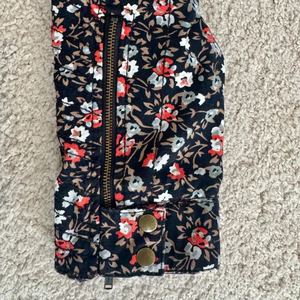 Anthropologie Hei Hei Tinsley Floral Moto Jacket Zip Cropped Fitted Womens Sz 6 - Image 10
