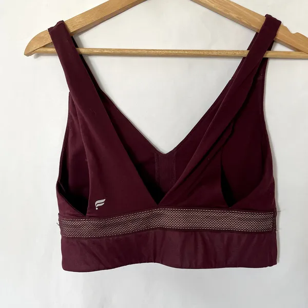 Fabletics deep v plum purple sports bra women's‎ size medium comfortable - Image 3