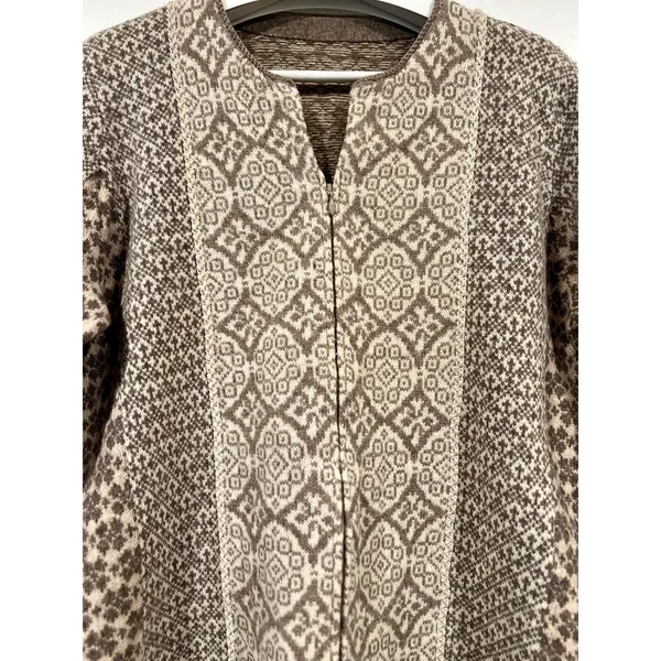Vintage Talbots Lambswool Fair Isle Sweater Jacket Petite LNordic Folk - Image 4