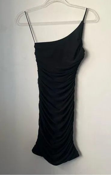 Princess Polly Jocasta Black One Shoulder Ruched Bodycon Dress 0 - Image 9