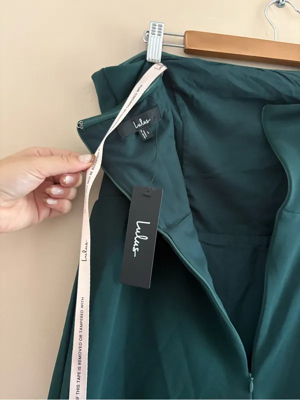 Lulus Compelling Style Emerald Strapless A-Line Maxi Dress Size Large NWT Formal - Image 7