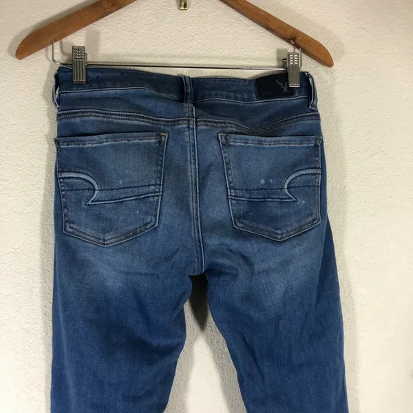 American Eagle AEO denim blue jegging skinny jeans 4 regular - Image 4
