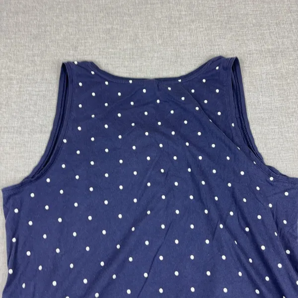 Old Navy Tank Top Womens XXL Blue Scoop Neck Sleeveless Polka Dot Tie Front - Image 13