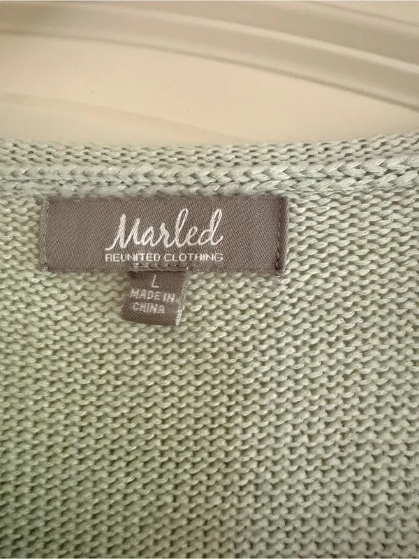 Good Vibes Light Mint Women's Knit Sweater Blue Size L - Image 3