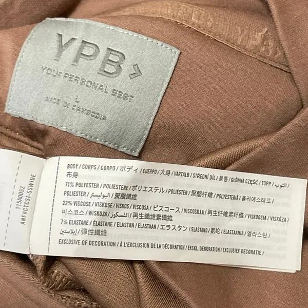 YPB Your Personal Best Women's Brown Long Sleeves Full Zip Bomber Coat Jacket L - Image 4