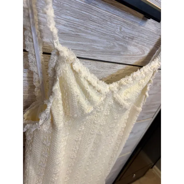 MOD On Trend Lace Ruffle Bottom Dress Ivory White Mini D20959B Womens Large - Image 7