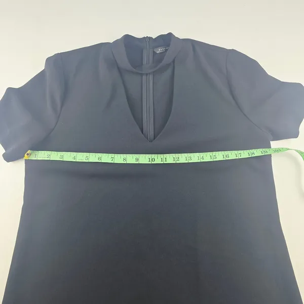 Zara Woman Black Dress Cut Out Choker Neck Short‎ Sleeve Mini Medium - Image 6
