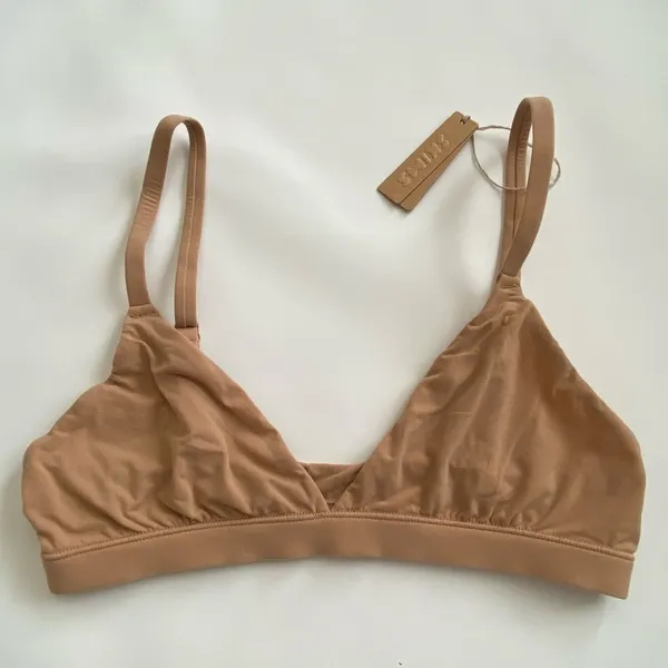 NWT SKIMS Fits Everybody Triangle Bralette‎ Ochre Size S - Image 4