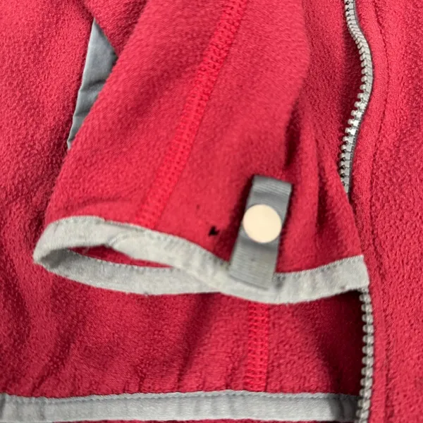 The North Face‎ Womens Red Full Zip Fleece Jacket Grey Trim Mock Neck Gorpcore - Image 9