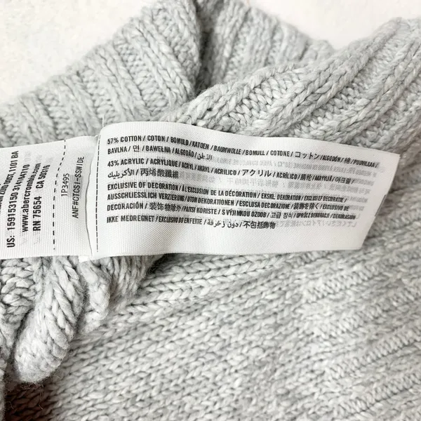 Abercrombie & Fitch Cowl Neck Sweater Dress Womens Size S Grey Knit Cotton Blend - Image 7