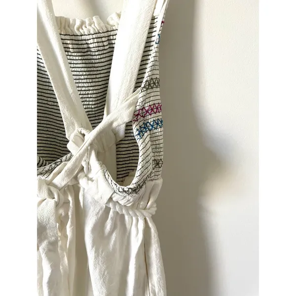 Free People Boho Tie Back Jumpsuit Cream Size Small - Image 7