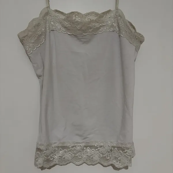 Cato Cami Tank Top with Lace Trim Boho Feminine M Y2K Going Out Spaghetti Strap - Image 3