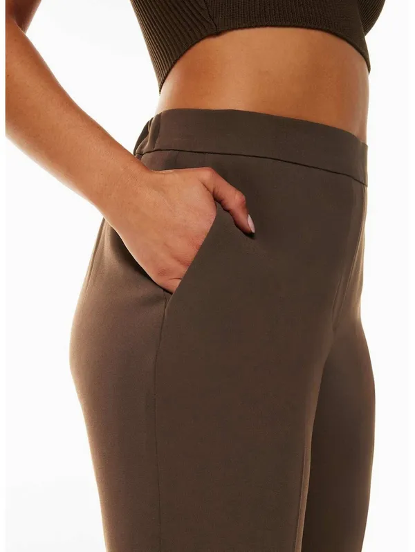 Aritzia Babaton Conan Pant Coffee Bean Brown Slim Straight Trousers Size 4 - Image 15