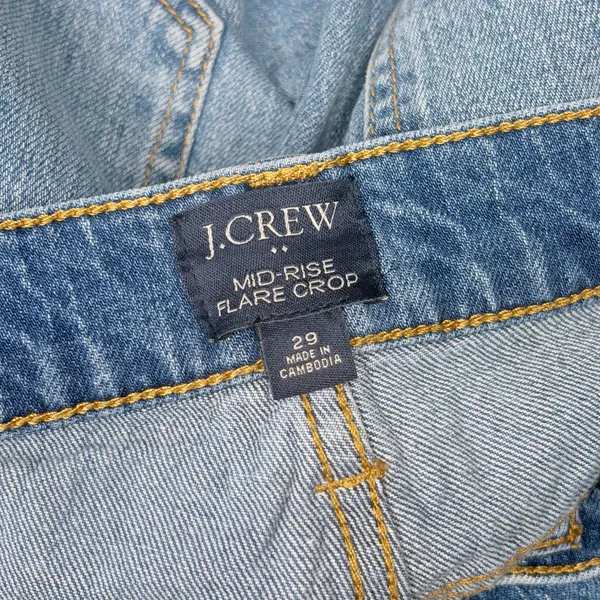 J. Crew Mid-Rise Flare Crop Jeans - Image 4
