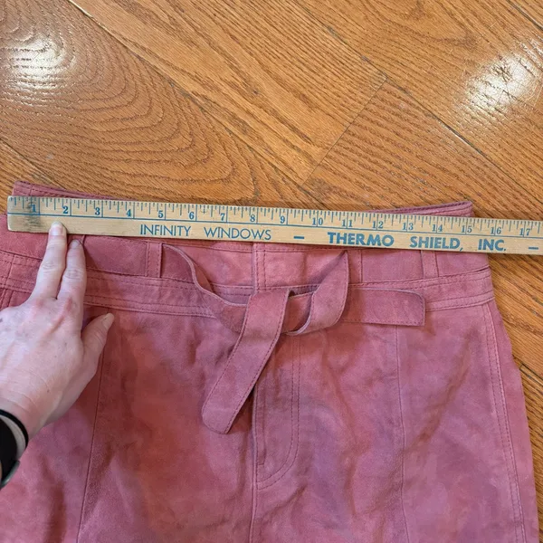 Free People Living for Love Goat Leather Mini Skirt –Pink / Dusty Rose – Size 10 - Image 5