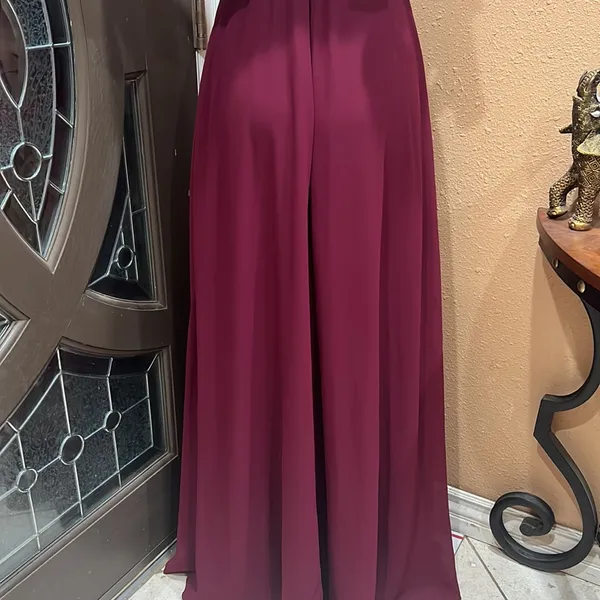 Lulus burgundy cold shoulder long dress - Image 7