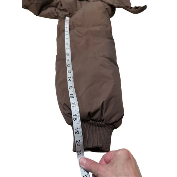Go.G.G Classic Hooded Long Puffer Jacket Coffee Sz S NWT - Image 7