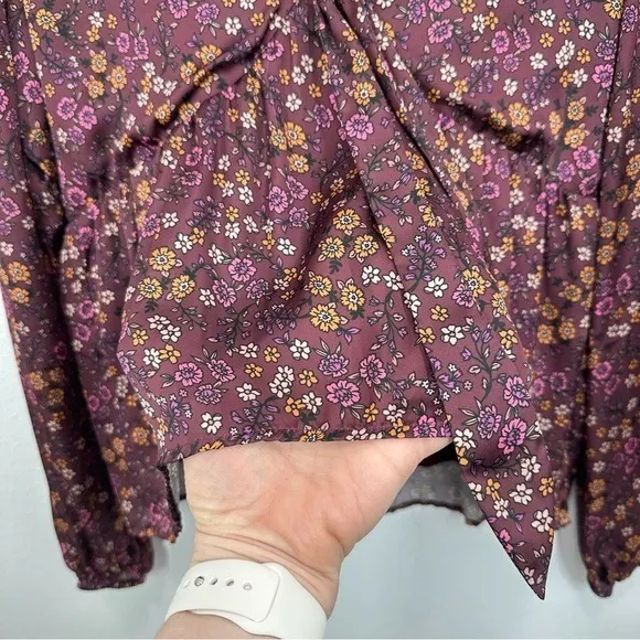 Louna Revolve Floral Ruffle Hem Top V Neck Romantic Longsleeve‎ Blouse - Image 4