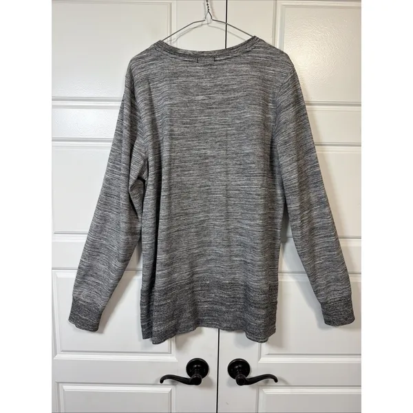 LL Bean Pullover Top Womens Large Gray Space Dye Long Sleeve Tunic 511671 - Image 9
