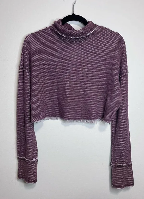 URBAN OUTFITTERS Out From Under Crop Long Sleeve Turtle Neck Shirt. Women’s S. - Image 2