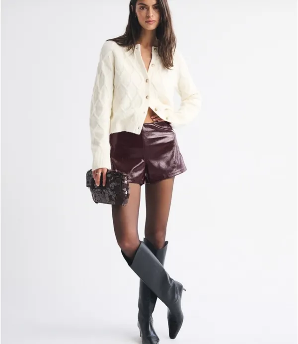 Abercrombie Stretch vegan glossy leather micro short - Image 5