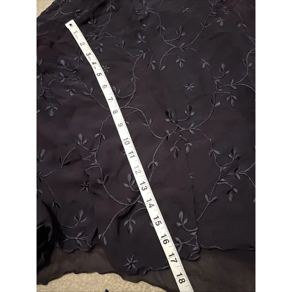 Vtg Dark Romantic Floral Top S Asymmetrical Embroidered Purple Romantic Feminine - Image 9